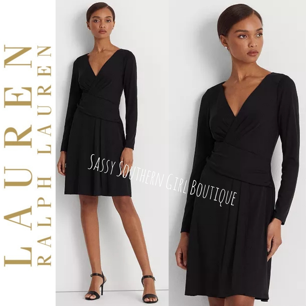 ⭐🆕 Ralph Lauren black v neck dress